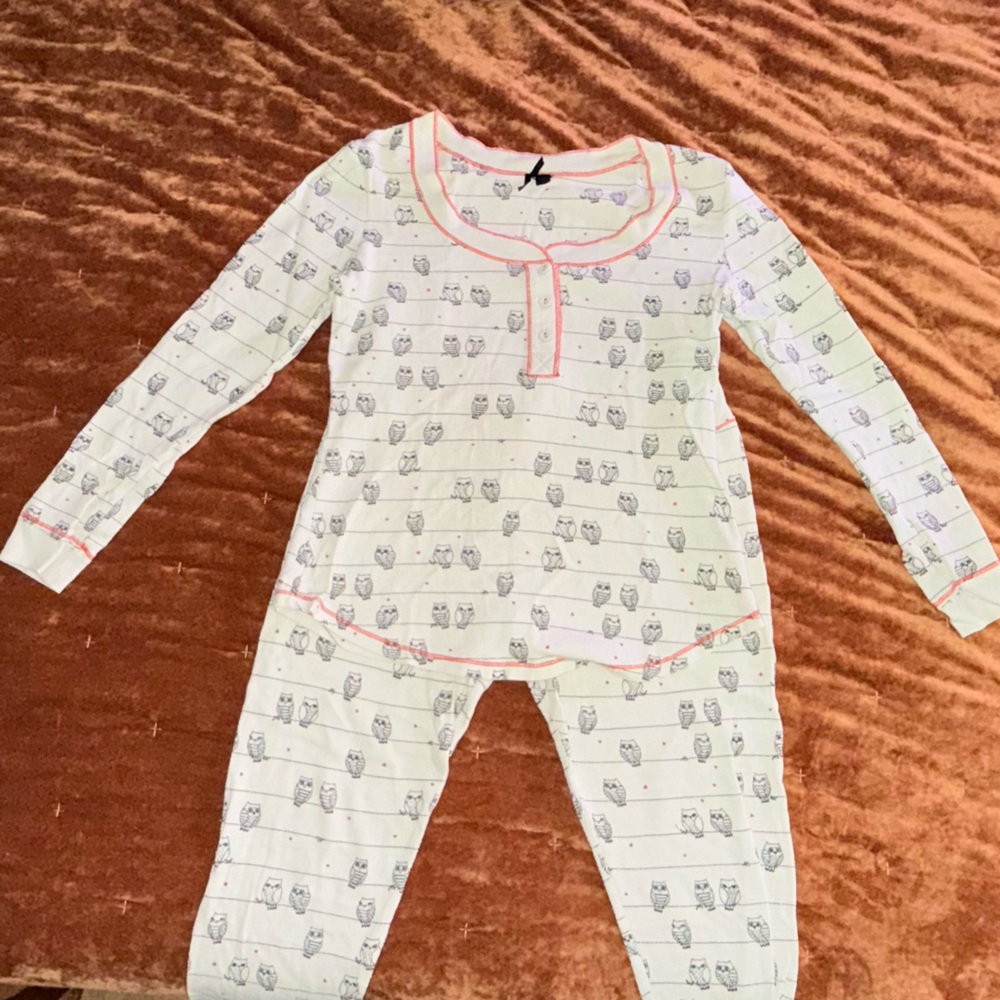 Kensie Owl Thermal Pajama Set sz M